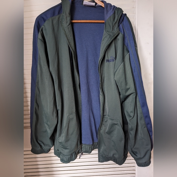 Men's Green Blue Puma Athletic Jacket, size Large - Picture 7 of 9